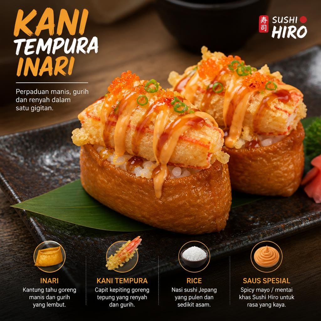 Kani Tempura Inari Sushi Hiro menu inari tempura